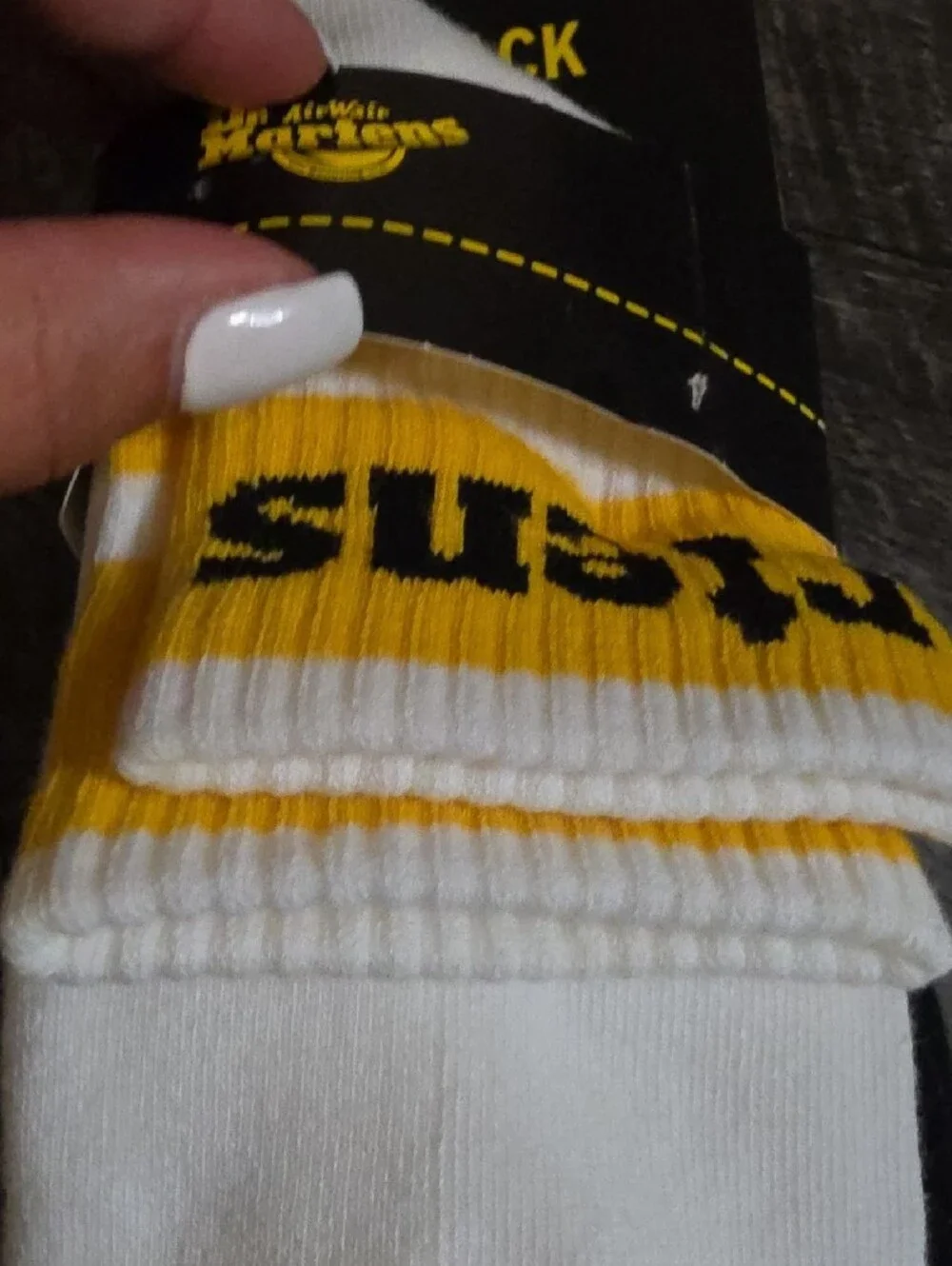 Dr. Martens  White & Yellow Logo Crew Socks 2 Pack